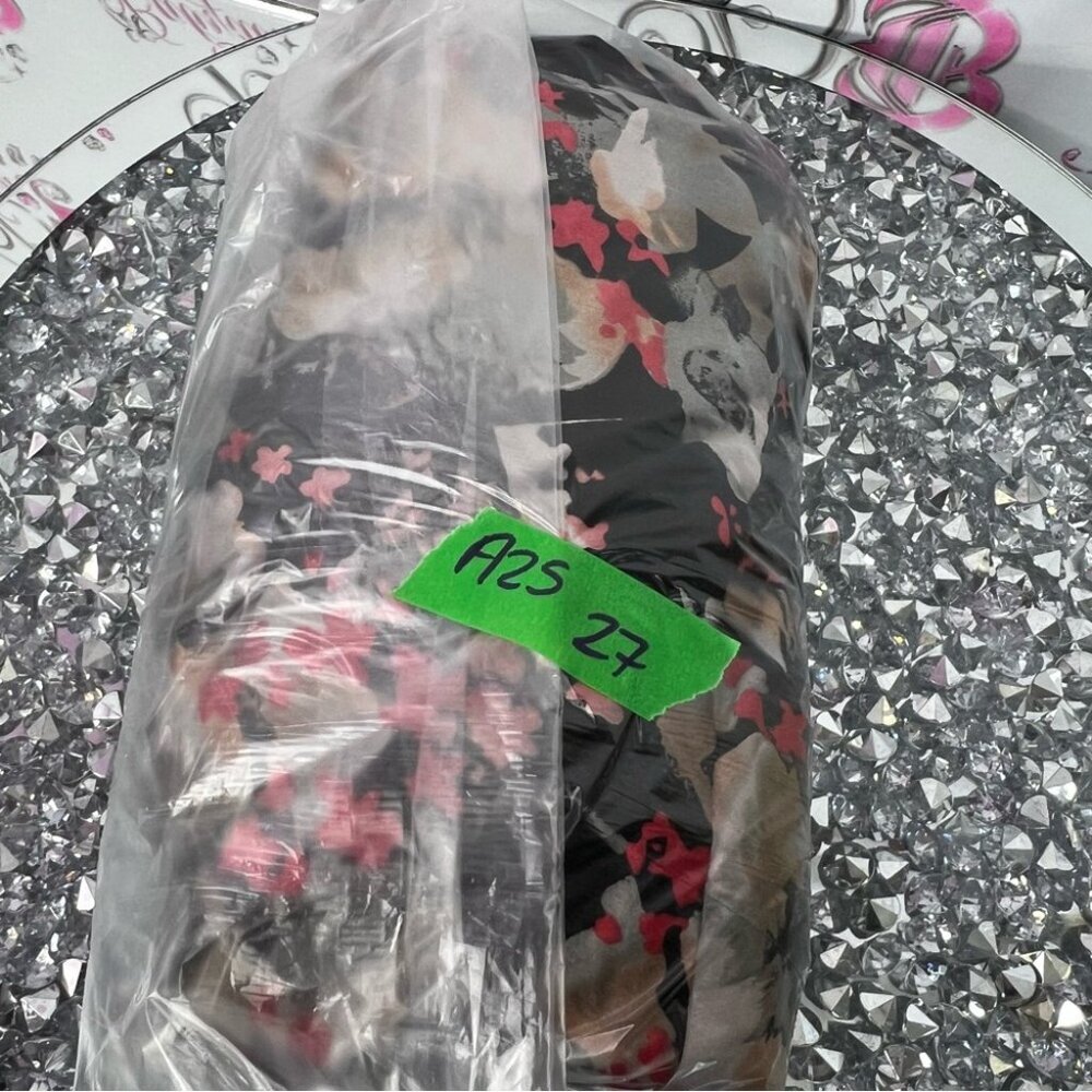 Donna Ricco dress silk flowers design Vneck Floral Dress - Black and Red - Picture 8 of 9